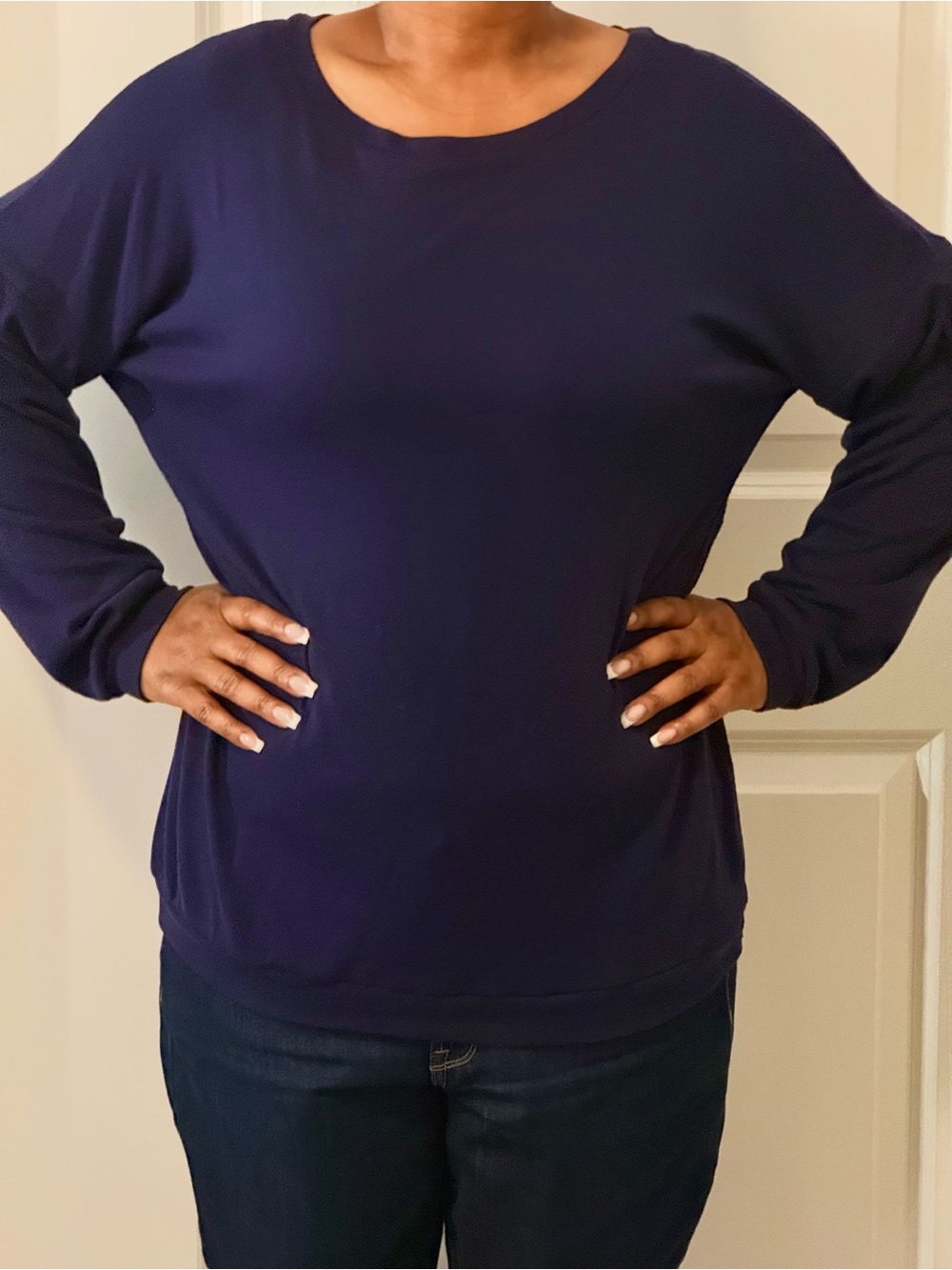 Classic Women's Crewneck Top - Dark Purple